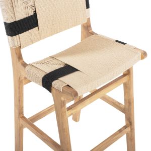 Бар стол средна височина каучуково дърво естествен цвят рустик 45x46x95hcm Hm9325,01