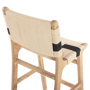 Бар стол средна височина каучуково дърво естествен цвят рустик 45x46x95hcm Hm9325,01