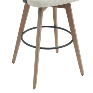 Bar stool medium height swivel Lani .01 legs made of beech plywood-edged seat ecru 52.5x50.5x88hcm Hm9988