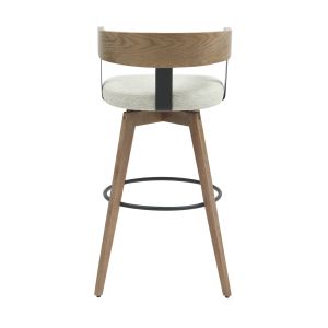 Bar stool medium height swivel Lani .01 legs made of beech plywood-edged seat ecru 52.5x50.5x88hcm Hm9988