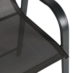 BAR CHAIR WITH MEDIUM HEIGHT CALAN METAL-TEXTILE IN DARK GREY COLOR 55X70X114CM