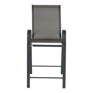 BAR CHAIR WITH MEDIUM HEIGHT CALAN METAL-TEXTILE IN DARK GREY COLOR 55X70X114CM