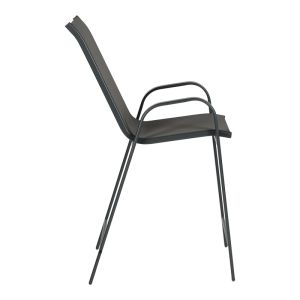 BAR CHAIR WITH MEDIUM HEIGHT CALAN METAL-TEXTILE IN DARK GREY COLOR 55X70X114CM