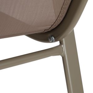 BAR CHAIR WITH MEDIUM HEIGHT CALAN CHAMPAGNE COLOR METAL-TEXTILE IN LIGHT BROWN COLOR 55X70X114CM