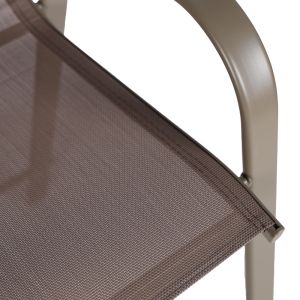 BAR CHAIR WITH MEDIUM HEIGHT CALAN CHAMPAGNE COLOR METAL-TEXTILE IN LIGHT BROWN COLOR 55X70X114CM
