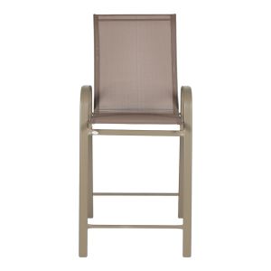 BAR CHAIR WITH MEDIUM HEIGHT CALAN CHAMPAGNE COLOR METAL-TEXTILE IN LIGHT BROWN COLOR 55X70X114CM