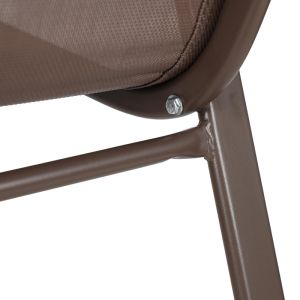 CALAN MEDIUM HEIGHT BAR CHAIR, DARK BROWN, BROWN METAL-TEXTILE, 55X70X114CM