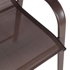 CALAN MEDIUM HEIGHT BAR CHAIR, DARK BROWN, BROWN METAL-TEXTILE, 55X70X114CM