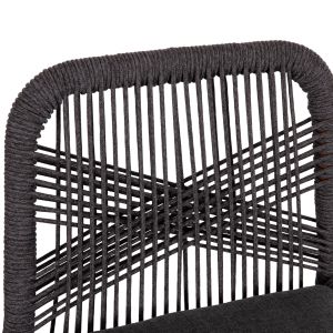 Howard Hm5791.22 medium height bar stool, aluminum in brown - dark gray rope 47.5x55x94.5hcm.