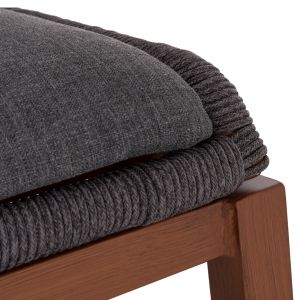 Howard Hm5791.22 medium height bar stool, aluminum in brown - dark gray rope 47.5x55x94.5hcm.