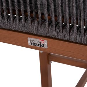 Howard Hm5791.22 medium height bar stool, aluminum in brown - dark gray rope 47.5x55x94.5hcm.