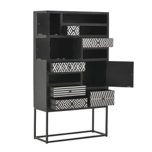 Бар шкаф Black And White Electro мангово дърво 90х35х160cm
