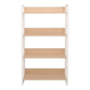 Dorfie bookcase in natural color with white metal 70x30x124.5 cm