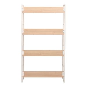 Dorfie bookcase in natural color with white metal 70x30x124.5 cm