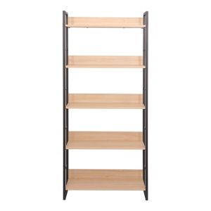 Dorfie bookcase in natural color with black metal 70x30x159 cm