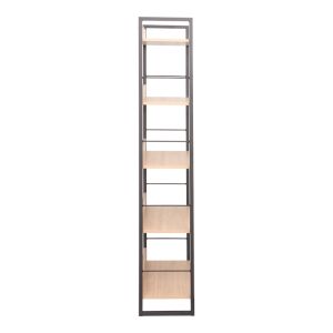 Dorfie bookcase in natural color with black metal 70x30x159 cm