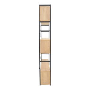 Fifer bookcase in oak-black shade 120x28x185cm