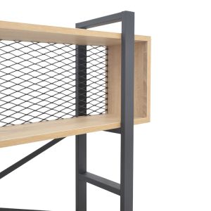 Fifer bookcase in oak-black shade 120x28x185cm