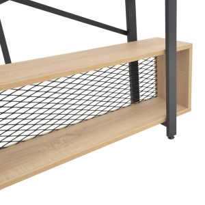 Fifer bookcase in oak-black shade 120x28x185cm