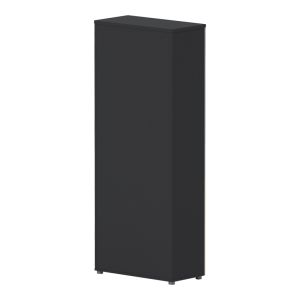 Lotus bookcase with glass doors in natural anthracite 80x40x200cm