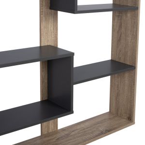Marceline bookcase Hm8772.02 100χ21χ124.5 gray color