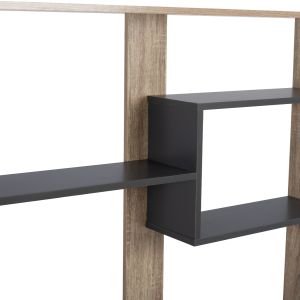 Marceline bookcase Hm8772.02 100χ21χ124.5 gray color