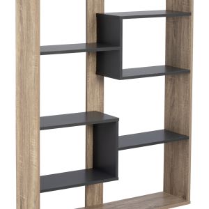 Marceline bookcase Hm8772.02 100χ21χ124.5 gray color