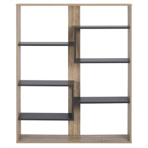 Marceline bookcase Hm8772.02 100χ21χ124.5 gray color