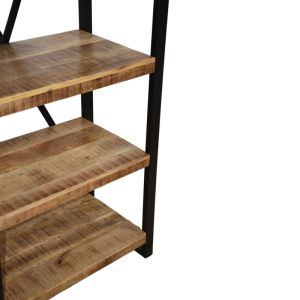 Miles mango wood bookcase in natural black color 80x40x180 cm