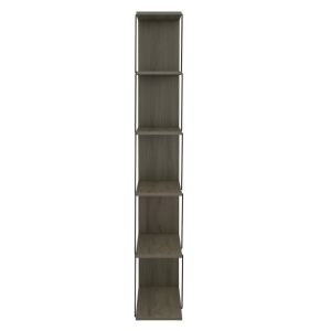 Mini Tars bookcase, olive-gray melamine, black metal rods, 65x22-24x146hcm Hm2241,13