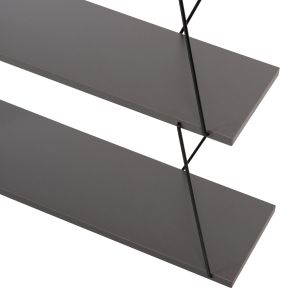 Mini Tars bookcase, grey melamine, black metal rods, 65x22-24x146hcm Hm2241.20