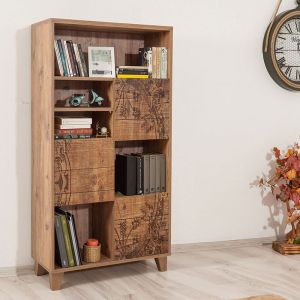 Библиотека Pwf-0181-7 в цвят атлантически бор 80x36x155см