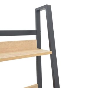 Ryder bookcase in oak-black shade 75x36x185cm