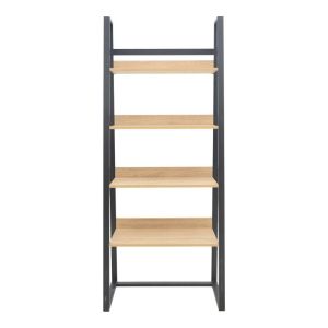 Ryder bookcase in oak-black shade 75x36x185cm