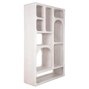Santorini Handyr solid mango wood bookcase in white 100x35x165hcm Hm9707