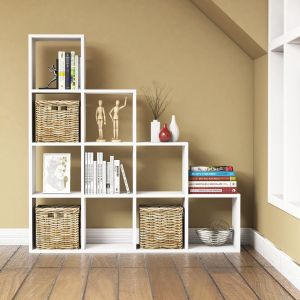 Bookcase Scale melamine white color 120x30x123.6cm Hm9238.11
