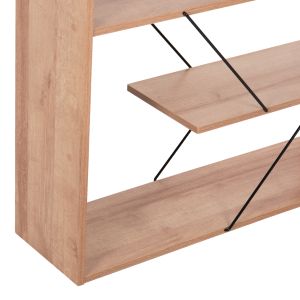 Tars bookcase, melamine natural oak, black metal rods, 84x24x157hcm Hm2240,14