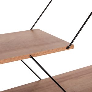 Tars bookcase, melamine natural oak, black metal rods, 84x24x157hcm Hm2240,14