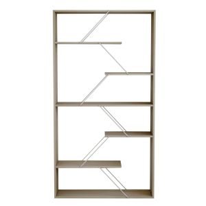 Tars bookcase, sonoma melamine, white metal rods, 84x24x157hcm Hm2240,11