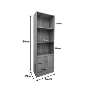 Tekaro I bookcase in Sonoma color, 57x33x180 cm