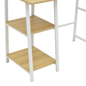 Ferje desk with shelves made of Mdf in natural white color 100x48x75cm