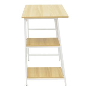 Ferje desk with shelves made of Mdf in natural white color 100x48x75cm