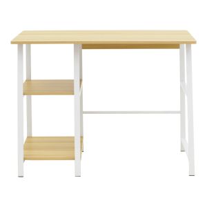 Ferje desk with shelves made of Mdf in natural white color 100x48x75cm
