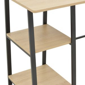 Ferje desk with shelves made of Mdf in natural black color 100x48x75cm