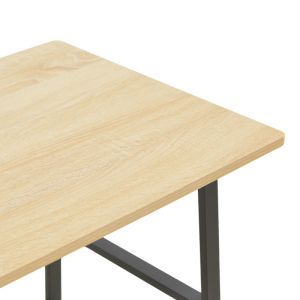 Ferje desk with shelves made of Mdf in natural black color 100x48x75cm