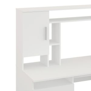 Бюро Keldra с чекмеджета и шкафове в бял цвят 140x59.8x142.2см