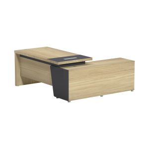 Desk Lotus left corner in natural anthracite color 160x160x75cm