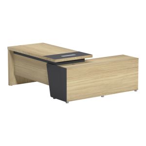 Desk Lotus left corner in natural anthracite color 180x180x75cm