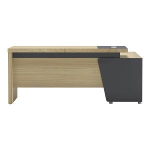Desk Lotus left corner in natural anthracite color 180x180x75cm