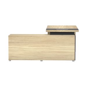 Lotus desk with right corner in natural anthracite color 160x160x75cm